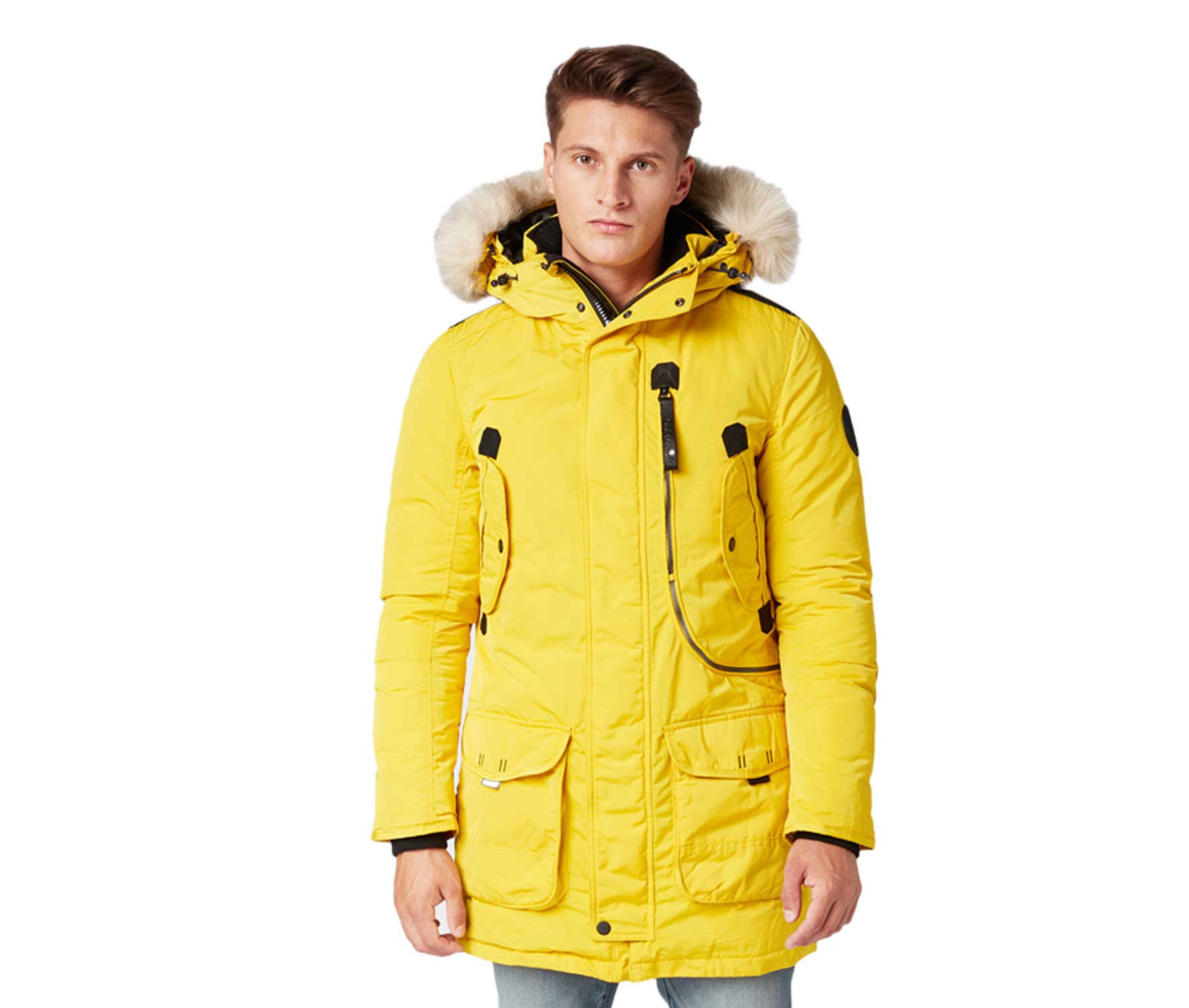 Tom Tailor Herren Parka mit Kapuze in gelb Tom Tailor Herren Parka mit Kapuze in gelb