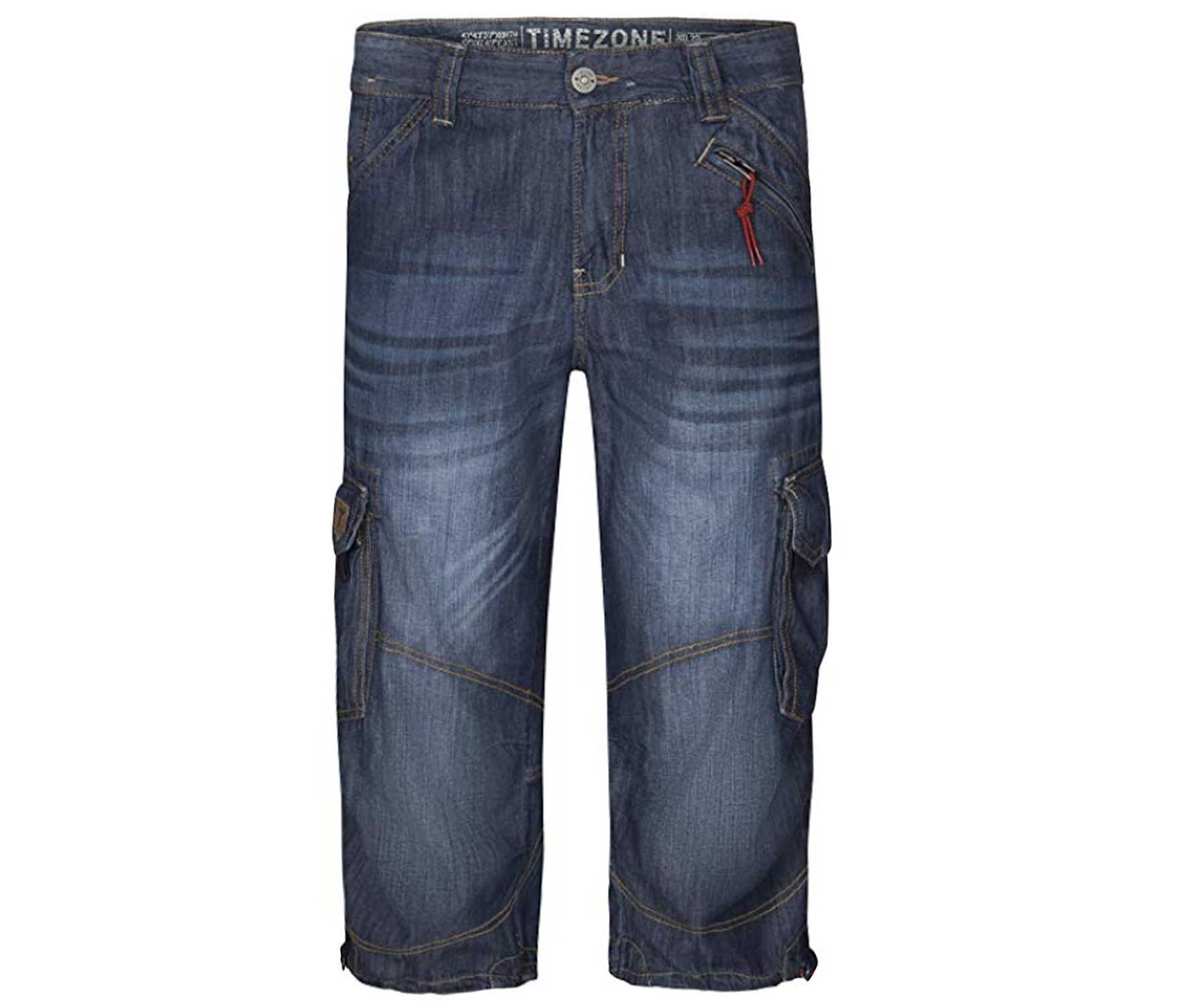 Timezone Men's 3/4 Length Cargo Shorts - Cotton, Relaxed Fit, Classic Cargo Pants Style With Pockets
