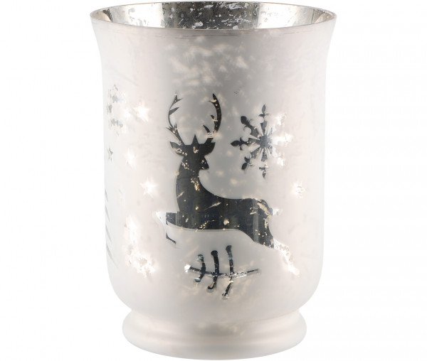 Weihnachtliches Glaswindlicht 14 x 14 x 20 cm