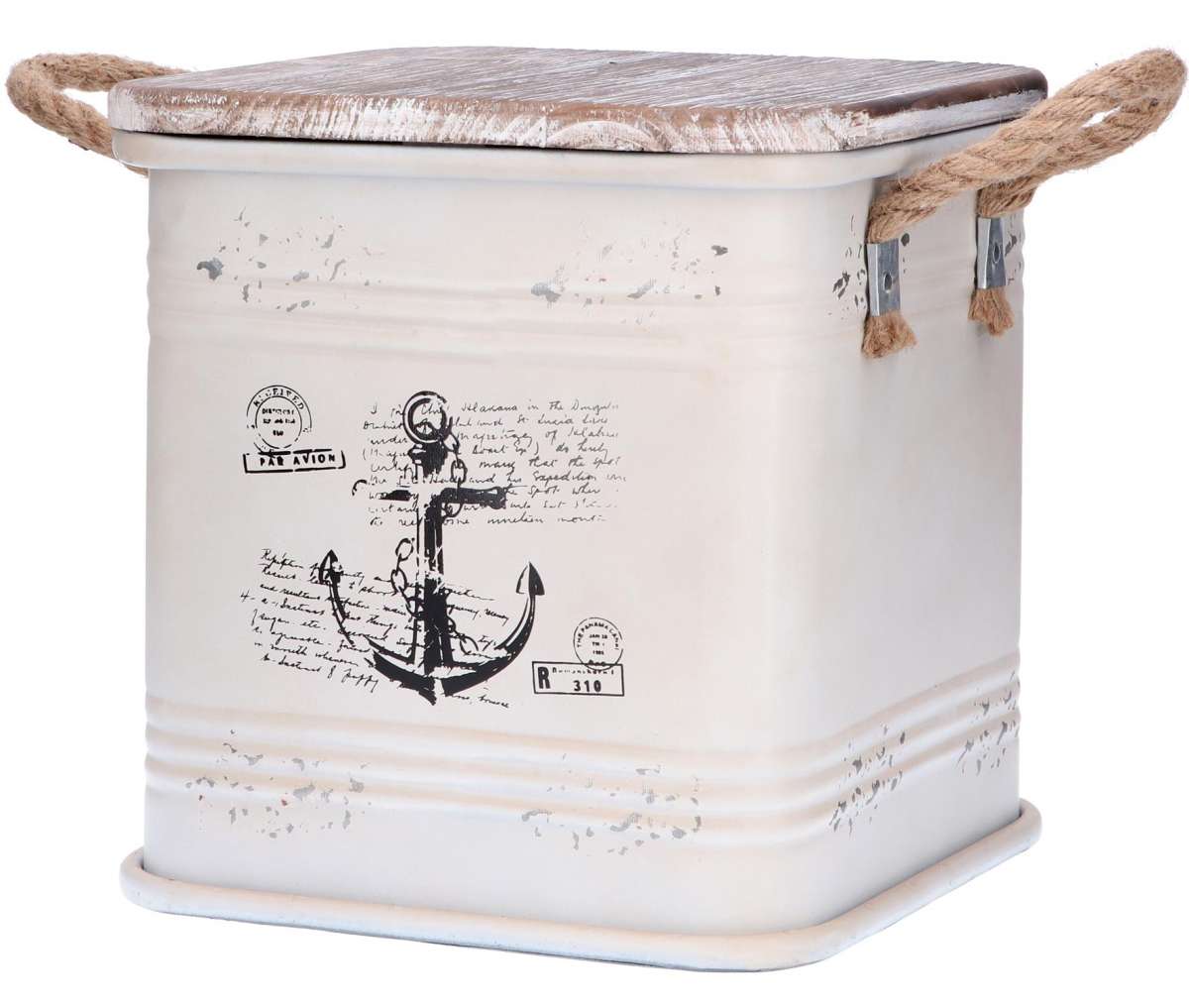 Dekorativer Sitzhocker eckig Anker