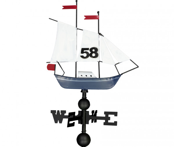 Metall-Windfahne Segelschiff