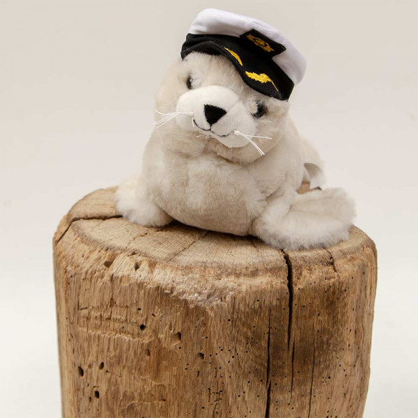 Drezi Plüsch-Seehund mit Kapitänsmütze