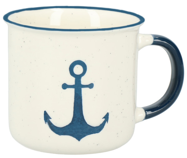 Tony Brown Kaffeebecher Anker blau
