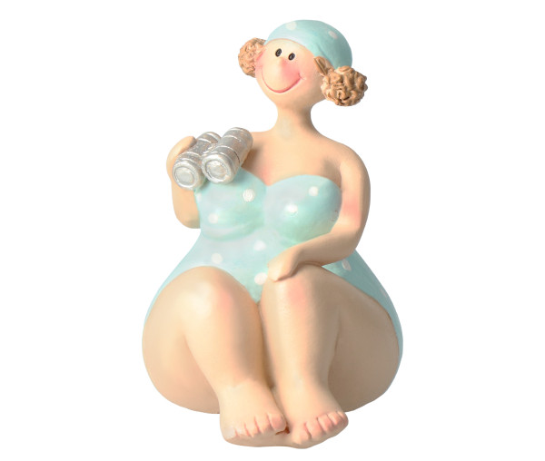 Frau mit Badeanzug Fernglas