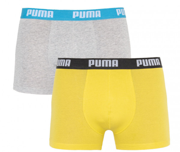 Puma Herren Basic Boxershorts Gelb/Grau