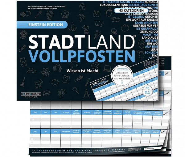 STADT LAND VOLLPFOSTEN® - Einstein Edition - Wissen ist Macht