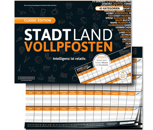 STADT LAND VOLLPFOSTEN® - Classic Edition - Intelligenz ist relativ