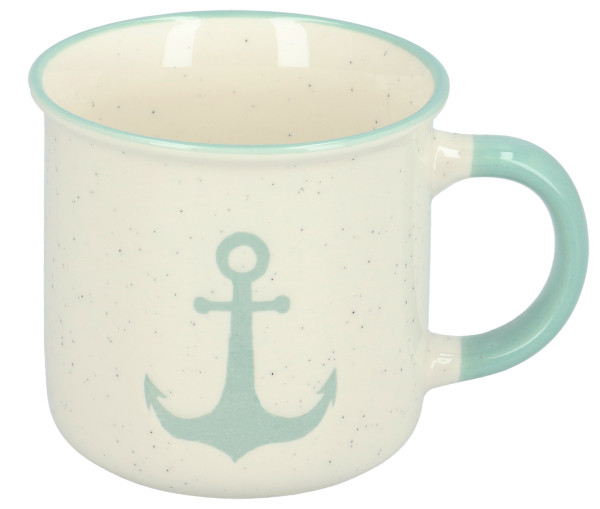 Tony Brown Kaffeebecher Anker blau