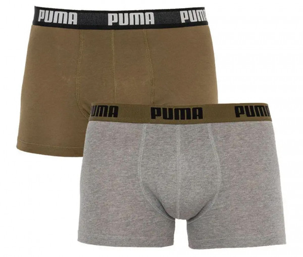 Puma Herren Basic Boxershorts Grau/Grün
