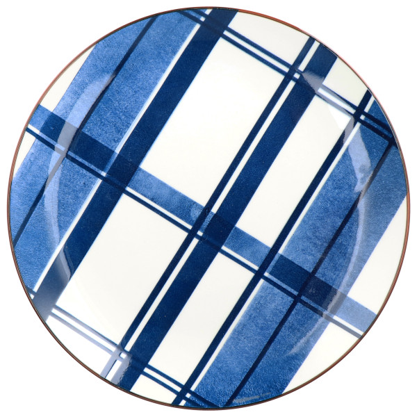 Teller 21/26cm Check Porzellan