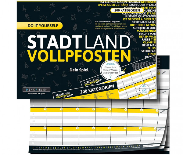 STADT LAND VOLLPFOSTEN® - Do it yourself Edition - Dein Spiel.